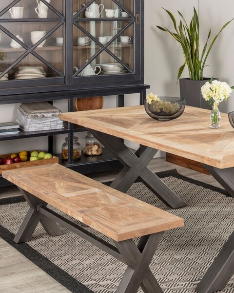 Lavice Mosca 160x40x46 black&natural