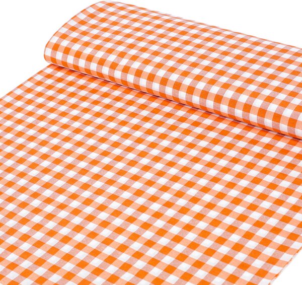 Biante Dekorační čtvercový ubrus Rebeka RE-005 Oranžovo-bílá kostka střední 50x50 cm