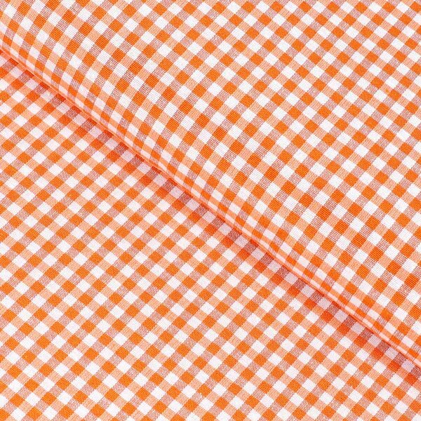 Biante Oblý podsedák Rebeka RE-006 Oranžovo-bílá kostka malá - 39x37x3 cm
