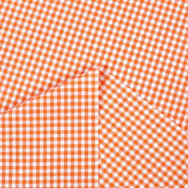 Biante Dekorační běhoun na stůl Rebeka RE-006 Oranžovo-bílá kostka malá 20x120 cm