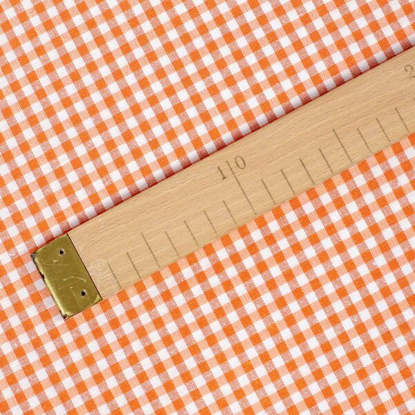 Biante Oblý podsedák Rebeka RE-006 Oranžovo-bílá kostka malá - 39x37x3 cm