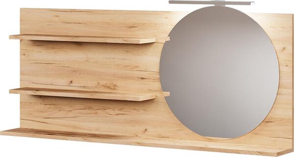 Zrcadlová police Vicco Avena Dub 120 x 50 cm se 3 otevřenými přihrádkami, Model 58562