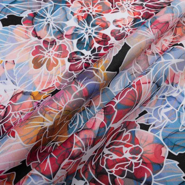 Biante Dekorační závěs Rongo RGP-503 Červeno-modré květy 140x140 cm