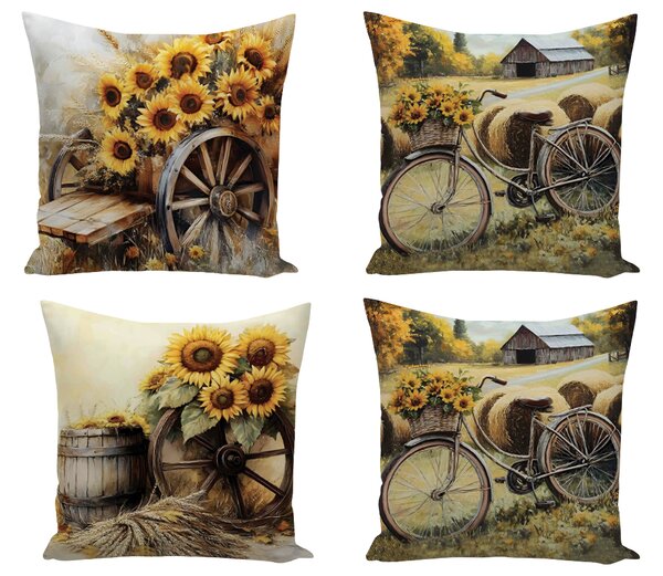XPOSE® Set povlaků na polštář HELIANTHUS (digitální tisk) 43x43 cm - set 4 ks