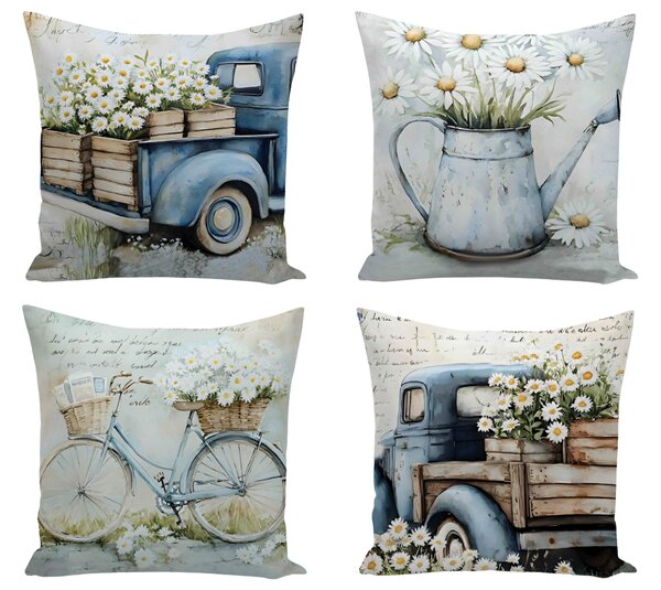 XPOSE® Set povlaků na polštář NOSTALGIE (digitální tisk) 43x43 cm - set 4 ks