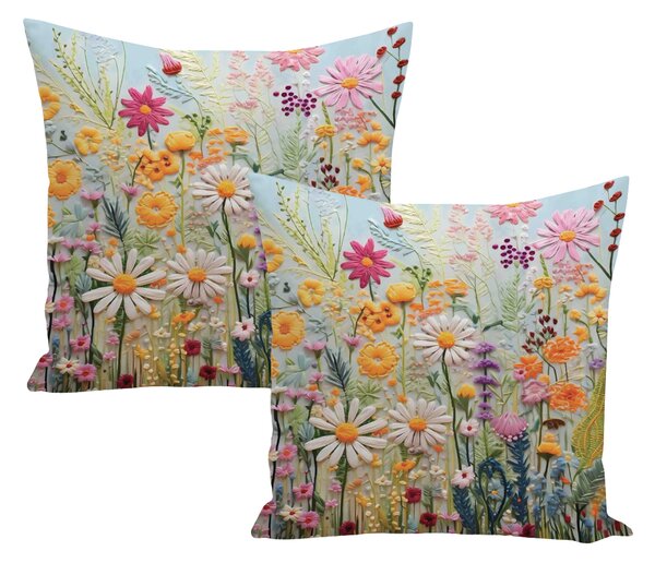XPOSE® Set povlaků na polštář SEDMIKRÁSKA (digitální tisk) 43x43 cm - set 2 ks