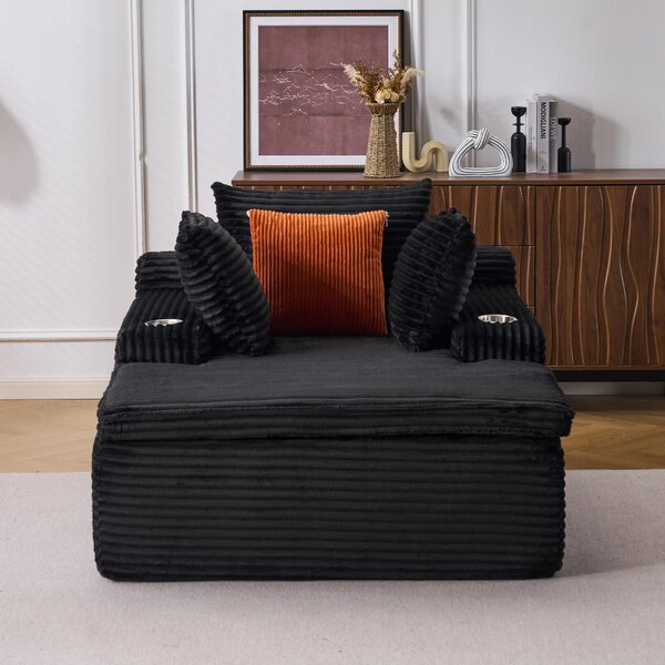 Rozkládací pohovka boneless, podlahová pohovka, moderní pohovka Cloud s chaise longue, 3 polštáře a 1 deka, bez nutnosti montáže. L3