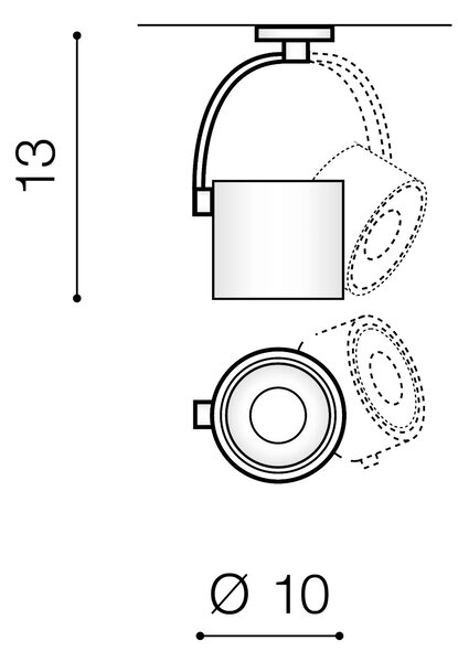 Moderní bodové svítidlo Bross arm černé – Černá