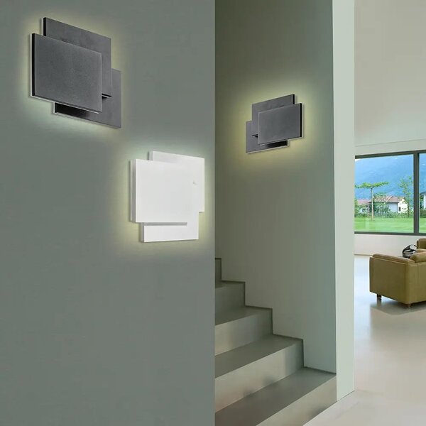 LED nástěnné svítidlo Clover square černé – Černá