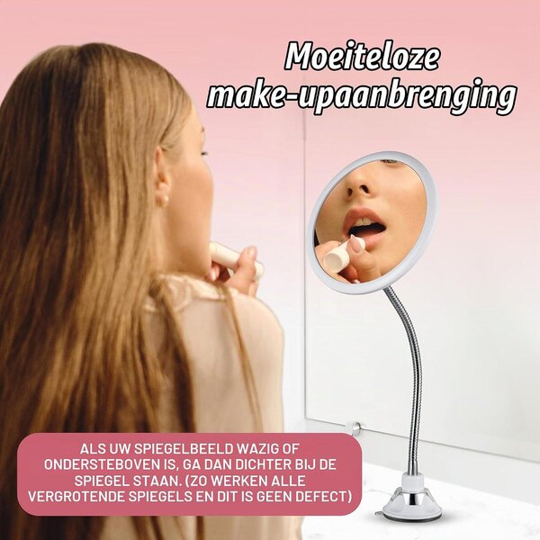 Kosmetické zrcadlo Zwanenhals – Flexibilní – 10x zvětšení – 360° otočné – Nastavitelná přísavka