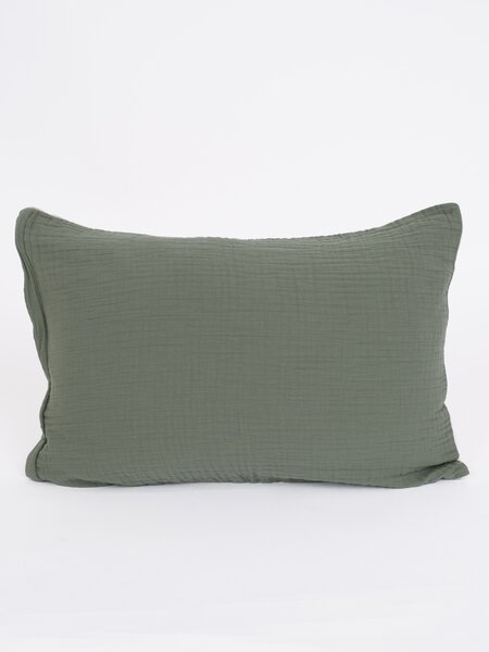 MK Lůžkoviny Mušelínový povlak na polštář 40 x 60 cm - Alexia Duo olivová/přírodní