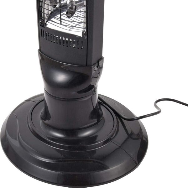 Oscilační topení z uhlíkových vláken, 1 lampa a 2 úrovně výkonu, kovový rám, barva: karbonová černá