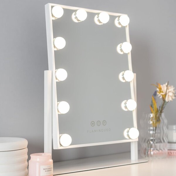 Zrcadlo s osvětlením – 12 LED diod – 3 režimy – Nastavitelná intenzita – Dotykové ovládání – Nastavitelná poloha – Zahrnuje zvětšovací zrcátko