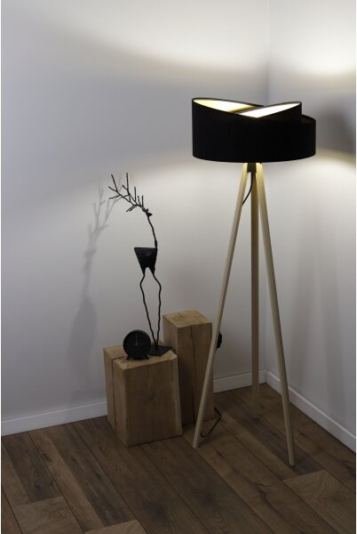 Stojací lampa GALAXY 1xE27/60W/230V černá/béžová