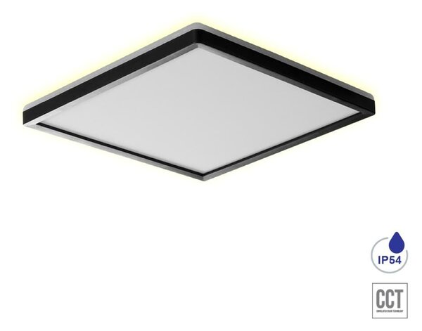 CORDIA stropní svítidlo LED 18W 1620lm 3000K-6000K 30cm, IP54 čtvercové, černé