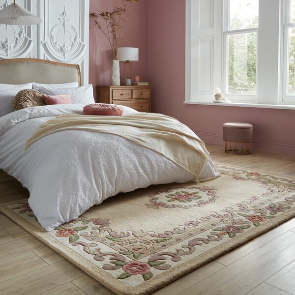 Béžový vlněný koberec Flair Rugs Aubusson, 75 x 150 cm