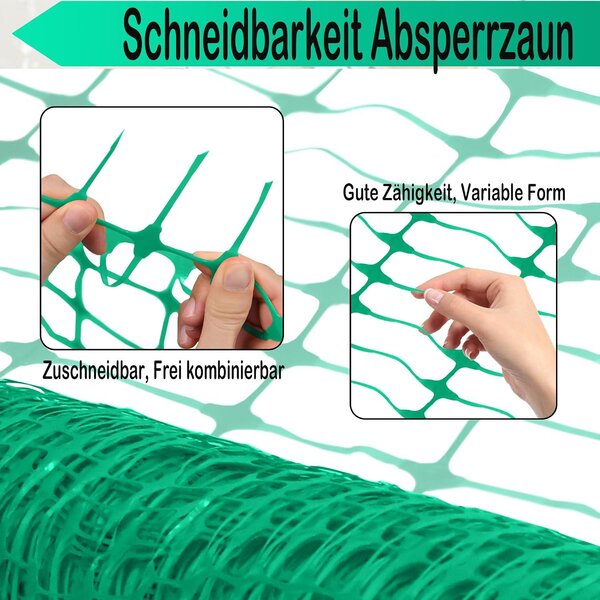 QEENTOE – Plot, ohraničovací plot, plot pro hospodářská zvířata, výška 100 cm, ochranná síť, plast, řezaný, plot pro slepice, plot pro drůbež, 1x30 metrů, zelený
