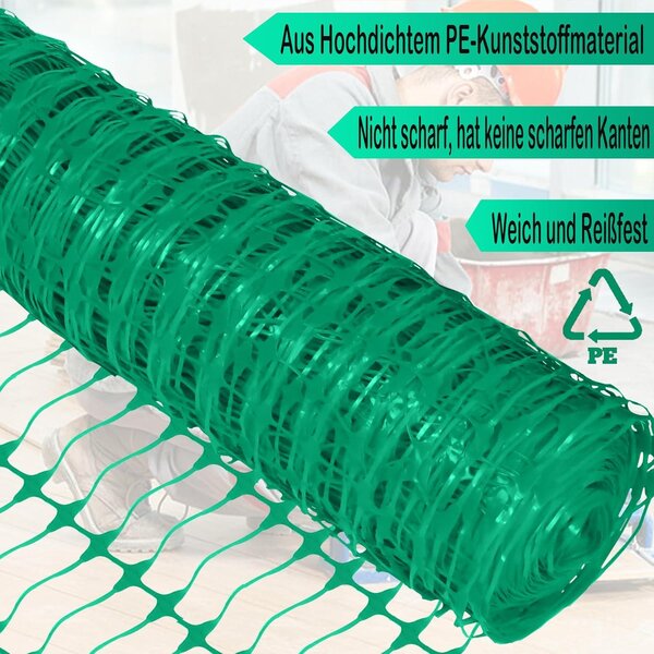 QEENTOE – Plot, ohraničovací plot, plot pro hospodářská zvířata, výška 100 cm, ochranná síť, plast, řezaný, plot pro slepice, plot pro drůbež, 1x30 metrů, zelený