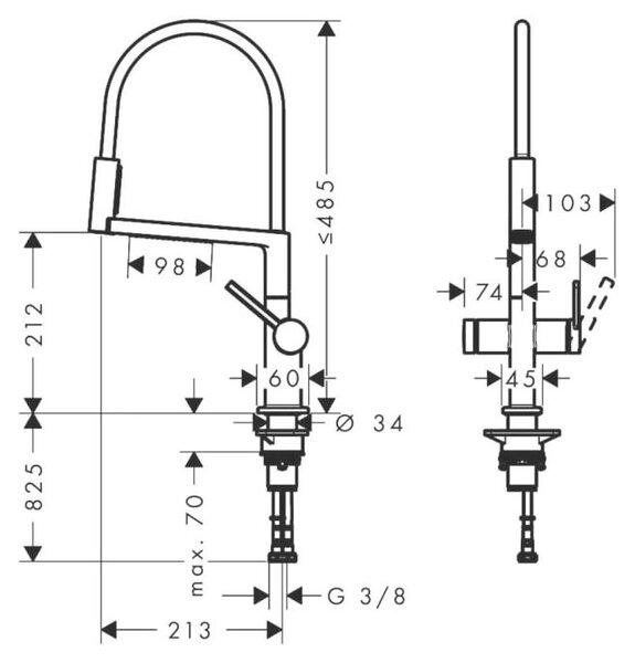 Dřezová baterie páková hansgrohe HG Talis Select M 54 nerezová ocel 72861800
