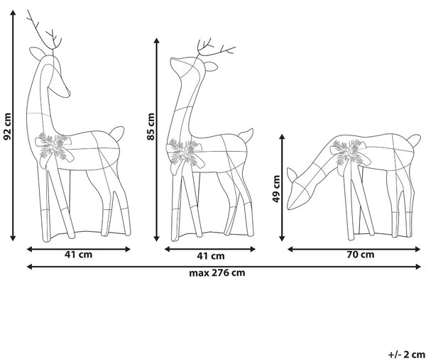 Venkovní dekorace LED ANGELI 92/85/49 cm Sob Bílá