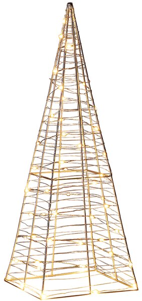 Venkovní dekorace LED PUKSALA 60 cm Vánoční stromek Stříbrná