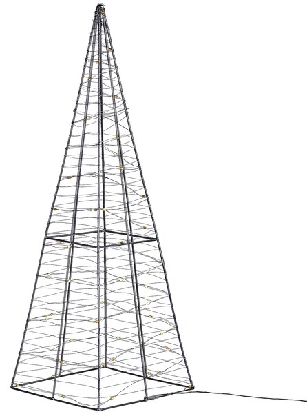 Venkovní dekorace LED PUKSALA 60 cm Vánoční stromek Stříbrná