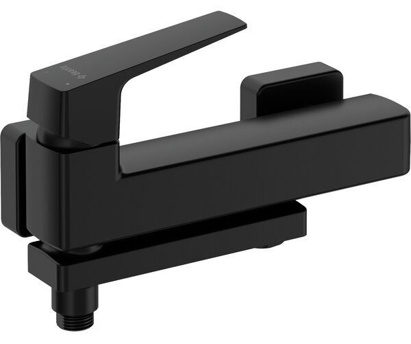 Deante Blur, nástěnná vanová baterie s otočným výtokem, 150 mm, černá matná, DEA-BQL_N12M