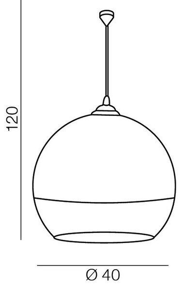 Industriální lustr Silver Ball 40 – Šedá