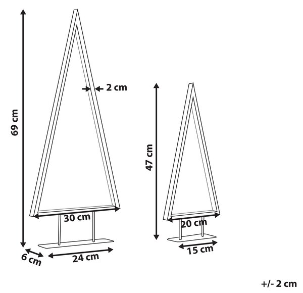 Vánoční dekorace LED LOPPI 47/69 cm Vánoční stromek Černá