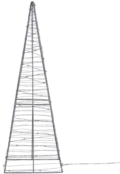 Venkovní dekorace LED PUKSALA 60 cm Vánoční stromek Stříbrná