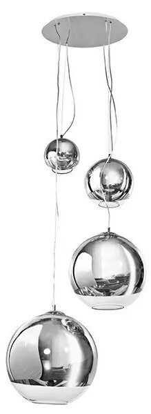Industriální lustr Silver Ball 4 – Šedá