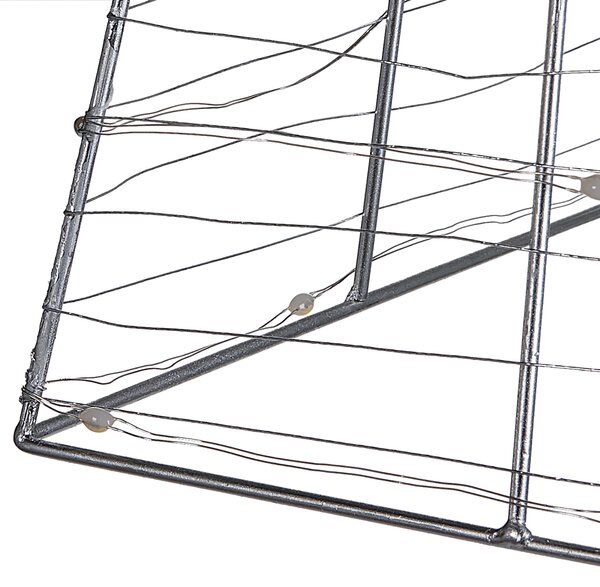 Venkovní dekorace LED PUKSALA 60 cm Vánoční stromek Stříbrná