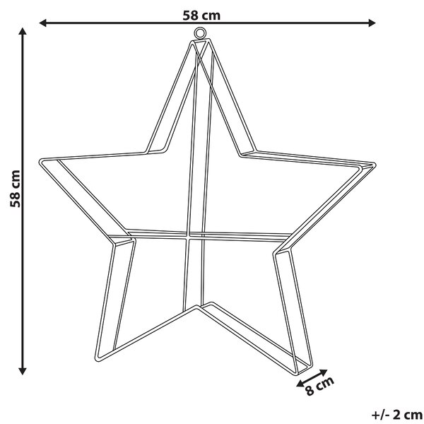 Venkovní závěsná dekorace LED KURULA 58 cm Hvězda Stříbrná