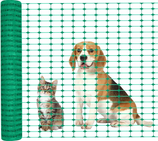 QEENTOE, plot o rozměrech 1x80 metrů, stavební plot, ohraničovací plot, plot pro hospodářská zvířata, výška 100 cm, plastová ochranná síť, plot pro slepice, výstražná síť, zelená (s podlahovými kolíky)