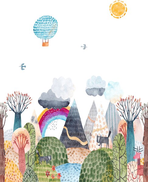 Dětská vliesová obrazová tapeta na zeď, krajina, CW6048-1, Cute Walls, Decoprint