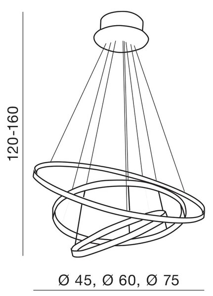 Luxusní lustr Wheel 3 Dimm chrom – Šedá