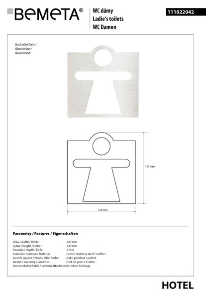 Bemeta Design Ikona - Ženy, čtverec, lesk - 111022042