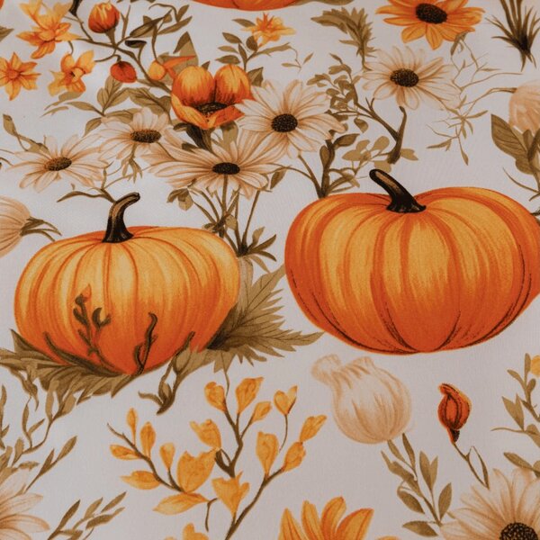 Povlečení z mikrovlákna FLOWERS AND PUMPKINS oranžové Rozměr povlečení: 70 x 90 cm | 140 x 200 cm