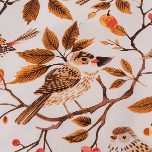 Povlečení z mikrovlákna BIRDS PUMPKIN hnědé Rozměr povlečení: 70 x 90 cm | 140 x 200 cm
