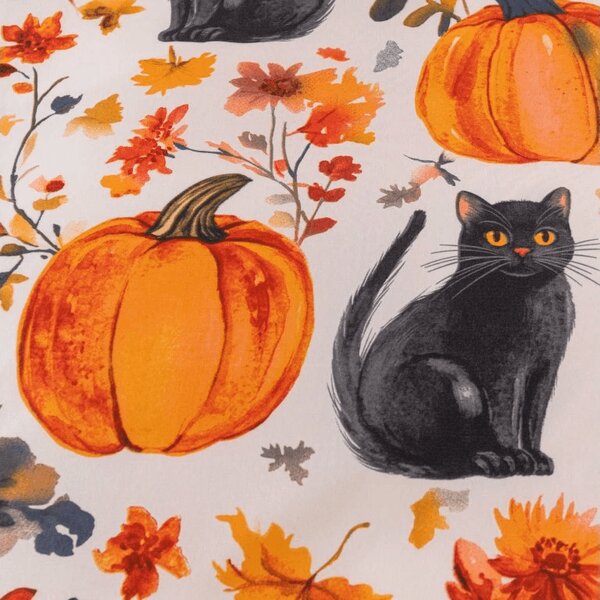 Povlečení z mikrovlákna CATS AND PUMPKINS barevné Rozměr povlečení: 70 x 90 cm | 140 x 200 cm