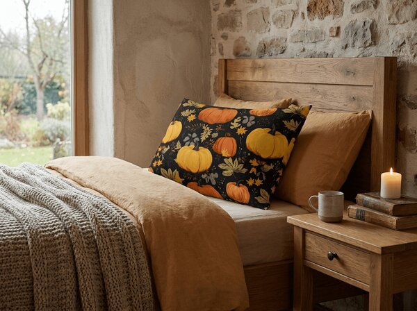 Povlak na polštář z mikrovlákna ORANGE PUMPKINS 50x70 cm, barevný