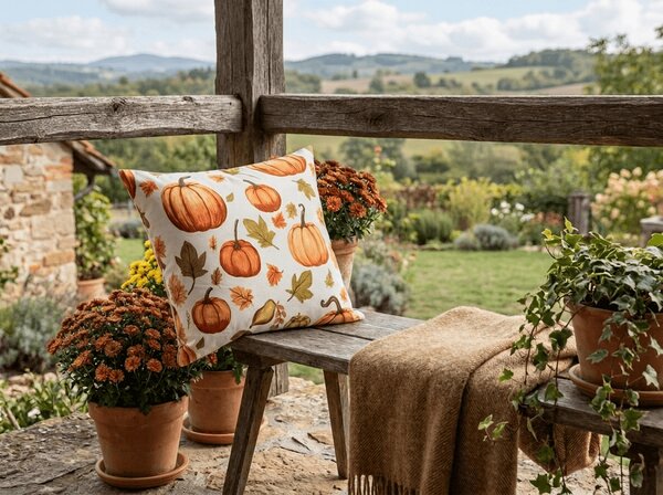 Povlak na polštář z mikrovlákna AUTUMN PUMPKINS 45x45 cm, barevný
