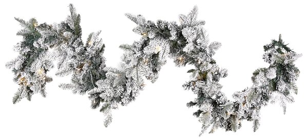 Zasněžená vánoční girlanda LED SUNDO 180 cm Bílá