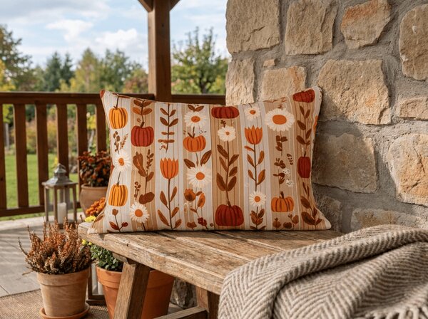 Povlak na polštář z mikrovlákna PUMPKIN STRIPES 50x70 cm, barevný