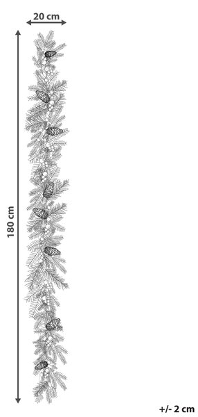 Vánoční girlanda LED TENALA 180 cm Zelená