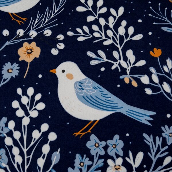 Prostěradlo z mikrovlákna DENIM BIRDS modré 90x200 cm