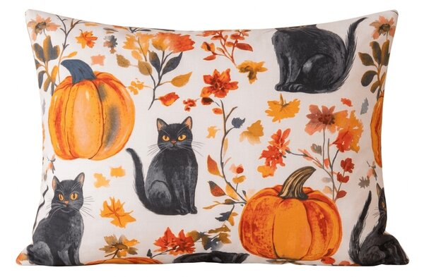 Povlak na polštář z mikrovlákna CATS AND PUMPKINS 50x70 cm, barevný