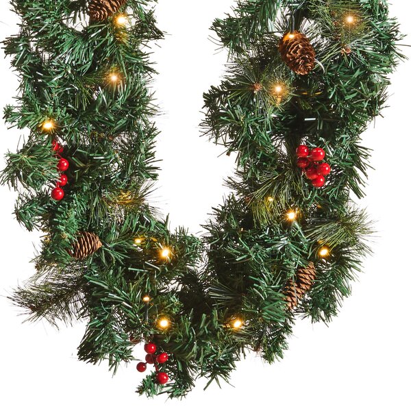 Vánoční girlanda LED TENALA 180 cm Zelená