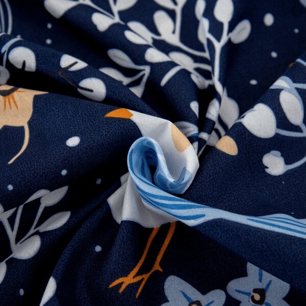 Prostěradlo z mikrovlákna DENIM BIRDS modré 90x200 cm