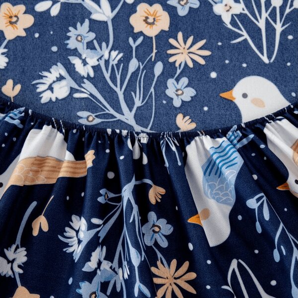Prostěradlo z mikrovlákna DENIM BIRDS modré 90x200 cm